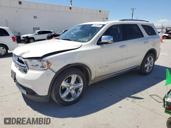 2012 Dodge Durango Citadel with VIN 1C4SDJET7CC309313, listed as a Copart auction lot 56491065 with 154,116 mi miles and Salvage title. Bid and sale history available at DreamBid. Image 1.