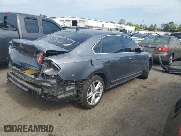 2015 Volkswagen Passat SEL Premium with VIN 1VWCV7A34FC006176, listed as a Copart auction lot 60224195 with 107,983 mi miles and Salvage title. Bid and sale history available at DreamBid. Image 3.