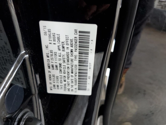 2015 Acura TLX V6 Advance with VIN 19UUB3F74FA010259, listed as a Copart auction lot 48522515 with 0 mi miles and Salvage Title. Bid and sale history available at carsss.com. Image 14.