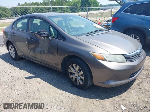 2012 Honda Civic LX z VIN 19XFB2F52CE076933, wystawiony jako IAAI lot #42149375 z przebiegiem 155 496 mil mil oraz . Historia ofert i sprzedaży dostępna na DreamBid. Obrazek 1.