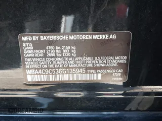 2016 BMW 4 Series 428i xDrive with VIN WBA4C9C53GG135945, listed as a IAAI auction lot 41964691 with 93,273 mi miles and . Bid and sale history available at carsss.com. Image 9.
