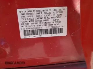 2005 Acura TSX with VIN JH4CL96895C032648, listed as a Copart auction lot 74750104 with 214,905 mi miles and Salvage title. Bid and sale history available at DreamBid. Image 13.