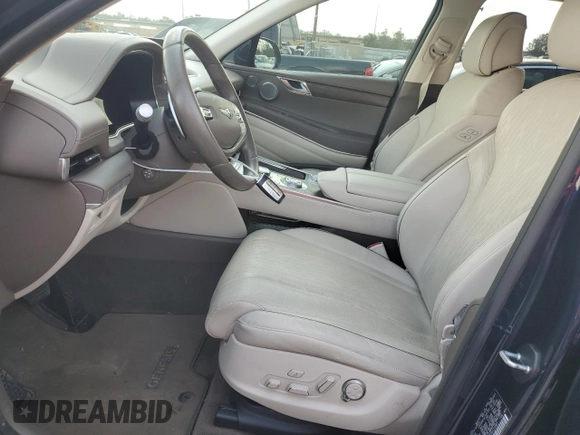 2023 Genesis GV80 with VIN KMUHBDSB3PU121883, listed as a Copart auction lot 43730985 with 45,481 mi miles and Non repairable. Bid and sale history available at DreamBid. Image 7.