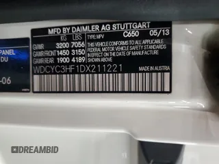 2013 Mercedes-Benz G 550 with VIN WDCYC3HF1DX211221, listed as a Copart auction lot 61785985 with 85,863 mi miles and Clean title. Bid and sale history available at DreamBid. Image 13.