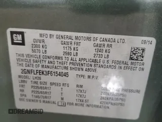 2015 Chevrolet Equinox LT z VIN 2GNFLFEK3F6154045, wystawiony jako Copart lot #55102315 z przebiegiem 249 285 mil mil oraz Szkoda całkowita • Salvage title. Historia ofert i sprzedaży dostępna na DreamBid. Obrazek 13.