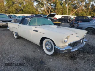 1957 Ford Thunderbird with VIN D7FH158268, listed as a Copart auction lot 78925354 with 5,740 mi miles and Salvage Title. Bid and sale history available at DreamBid. Image 4.