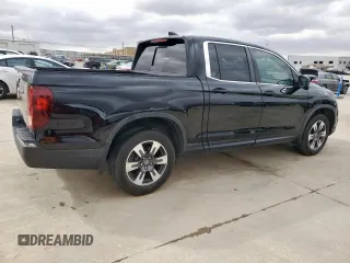 2019 Honda Ridgeline RTL-T with VIN 5FPYK2F65KB002634, listed as a Copart auction lot 47598885 with 65,550 mi miles and Salvage title. Bid and sale history available at DreamBid. Image 3.