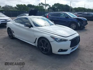 2018 Infiniti Q60 Luxe with VIN JN1EV7EK1JM342984, listed as a IAAI auction lot 41570887 with 54,817 mi miles and . Bid and sale history available at carsss.com. Image 1.