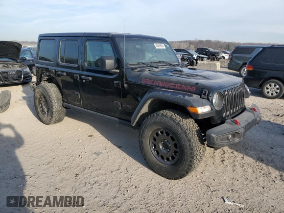 2021 Jeep Wrangler Unlimited Rubicon with VIN 1C4HJXFN6MW559471, listed as a Copart auction lot 48459855 with 33,495 mi miles and Salvage title. Bid and sale history available at DreamBid. Image 4.