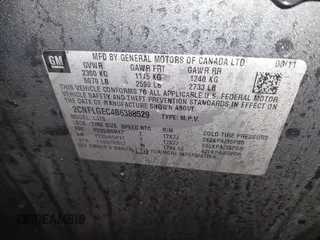 2011 Chevrolet Equinox LTZ with VIN 2CNFLGEC4B6388529, listed as a IAAI auction lot 41601029 with 157,791 mi miles. Bid and sale history available at carsss.com. Image 9.