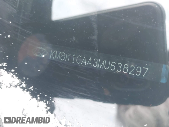 2021 Hyundai Kona SE z VIN KM8K1CAA3MU638297, wystawiony jako IAAI lot #41596526 z przebiegiem 63 549 mil mil oraz . Historia ofert i sprzedaży dostępna na DreamBid. Obrazek 9.