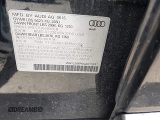 2016 Audi Q5 Premium Plus with VIN WA1L2AFP6GA011391, listed as a IAAI auction lot 42081273 with 180,809 mi miles. Bid and sale history available at carsss.com. Image 9.