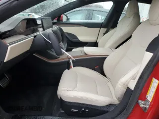 2021 Tesla Model S Plaid with VIN 5YJSA1E61MF436369, listed as a Copart auction lot 48505375 with 34,388 mi miles and Salvage Title. Bid and sale history available at carsss.com. Image 7.