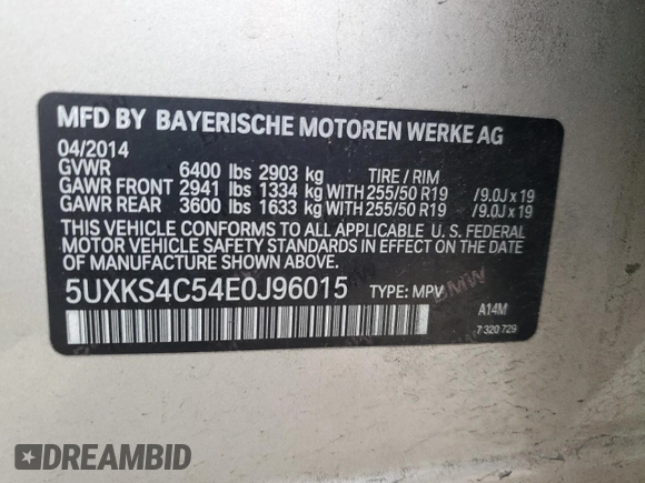 2014 BMW X5 xDrive35d with VIN 5UXKS4C54E0J96015, listed as a Copart auction lot 48304045 with 101,945 mi miles and Salvage Title. Bid and sale history available at carsss.com. Image 13.