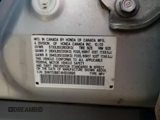 2004 Acura MDX Touring Pkg with VIN 2HNYD18674H505695, listed as a Copart auction lot 70686264 with 0 mi miles and Salvage Title. Bid and sale history available at carsss.com. Image 13.