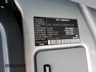 2018 Mercedes-Benz Sprinter with VIN WD4FE7CD5JP631179, listed as a Copart auction lot 42374965 with 49,000 mi miles and Salvage Title. Bid and sale history available at DreamBid. Image 12.