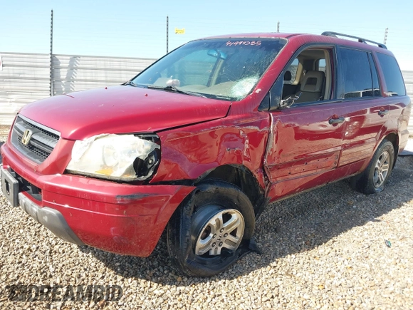 2005 Honda Pilot EX-L with VIN 5FNYF18505B022497, listed as a IAAI auction lot 41994385 with 199,143 mi miles. Bid and sale history available at carsss.com. Image 2.
