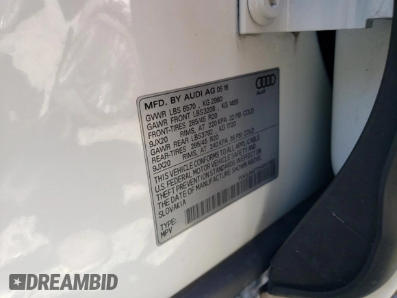 2017 Audi Q7 Premium Plus with VIN WA1LAAF72HD017661, listed as a Copart auction lot 50390975 with 140,565 mi miles and Clean Title. Bid and sale history available at carsss.com. Image 13.