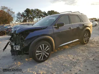 2023 Nissan Pathfinder Platinum with VIN 5N1DR3DHXPC241383, listed as a Copart auction lot 83430924 with 0 mi miles and Salvage Title. Bid and sale history available at carsss.com. Image 1.