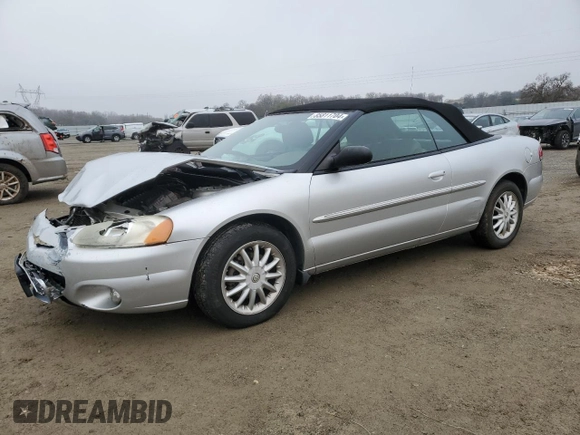 2002 Chrysler Sebring LXi with VIN 1C3EL55RX2N151004, listed as a Copart auction lot 85811704 with 187,000 mi miles and Salvage title. Bid and sale history available at DreamBid. Image 1.