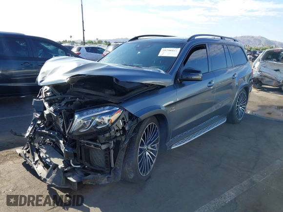 2018 Mercedes-Benz GLS 63 AMG with VIN 4JGDF7FE2JB036480, listed as a IAAI auction lot 39798161 with 38,731 mi miles and . Bid and sale history available at DreamBid. Image 2.
