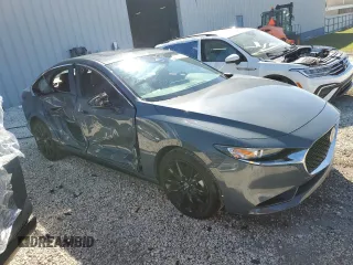 2025 Mazda 3 S Carbon Edition with VIN 3MZBPBCM2SM456593, listed as a Copart auction lot 47301665 with 3,404 mi miles and Clean Title. Bid and sale history available at DreamBid. Image 4.