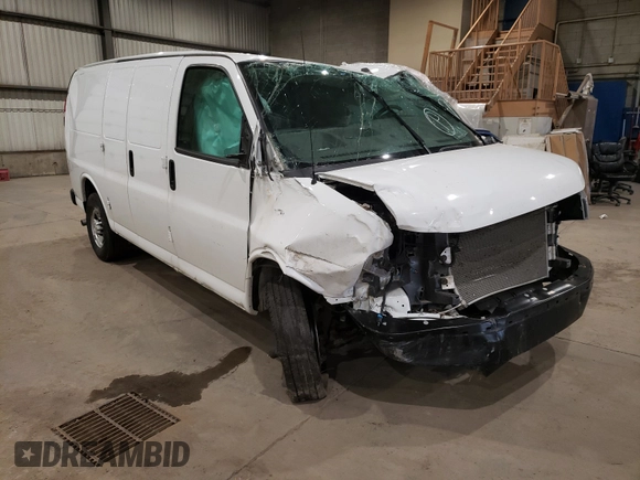 2020 Chevrolet Express Cargo Van with VIN 1GCWGAFP6L1179269, listed as a Copart auction lot 88147615 with 42,377 mi miles and Non Repairable. Bid and sale history available at carsss.com. Image 1.