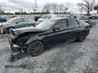 2018 Genesis G80 3.3T Sport with VIN KMHGN4JB3JU268389, listed as a Copart auction lot 45352615 with 61,112 mi miles and Salvage Title. Bid and sale history available at carsss.com. Image 1.