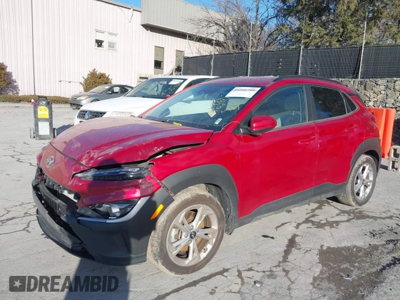 2022 Hyundai Kona SEL with VIN KM8K6CAB2NU890103, listed as a IAAI auction lot 41241709 with 54,868 mi miles. Bid and sale history available at carsss.com. Image 2.