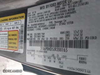 2018 Ford Fusion SE with VIN 3FA6P0HD5JR200165, listed as a IAAI auction lot 41492890 with 90,312 mi miles. Bid and sale history available at carsss.com. Image 9.