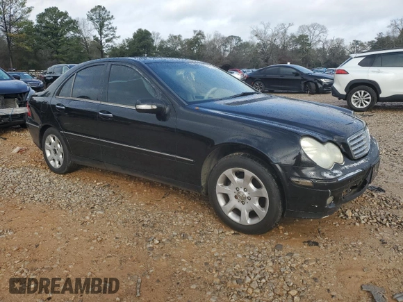 2005 Mercedes-Benz C 240 with VIN WDBRF61J85F585140, listed as a Copart auction lot 44713385 with 210,852 mi miles and Salvage Title. Bid and sale history available at DreamBid. Image 4.