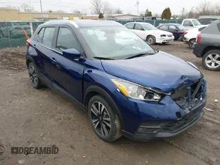 2020 Nissan Kicks SV with VIN 3N1CP5CV9LL520849, listed as a IAAI auction lot 41561346 with 89,018 mi miles. Bid and sale history available at carsss.com. Image 1.