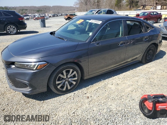 2022 Honda Civic Sedan LX with VIN 2HGFE2F2XNH548124, listed as a Copart auction lot 48738485 with 66,437 mi miles and Salvage Title. Bid and sale history available at carsss.com. Image 1.