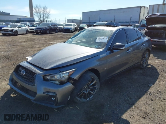 2018 Infiniti Q50 RED SPORT 400 with VIN JN1FV7AR7JM481248, listed as a IAAI auction lot 41645010 with 88,097 mi miles. Bid and sale history available at carsss.com. Image 18.