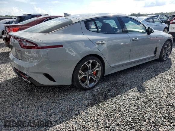 2020 Kia Stinger GT1 with VIN KNAE45LC2L6073852, listed as a Copart auction lot 73830204 with Not Provided miles and Salvage Title. Bid and sale history available at DreamBid. Image 3.