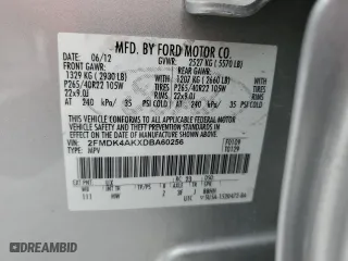 2013 Ford Edge Sport with VIN 2FMDK4AKXDBA60256, listed as a Copart auction lot 89139545 with 110,048 mi miles and Salvage Title. Bid and sale history available at carsss.com. Image 12.