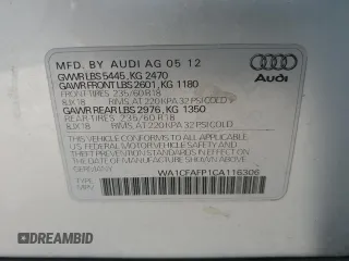 2012 Audi Q5 Premium with VIN WA1CFAFP1CA116306, listed as a Copart auction lot 53189945 with 138,420 mi miles and Salvage title. Bid and sale history available at DreamBid. Image 13.