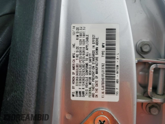 2015 Acura RDX Tech Pkg with VIN 5J8TB3H51FL013762, listed as a Copart auction lot 50046165 with 137,143 mi miles and Salvage Title. Bid and sale history available at carsss.com. Image 14.