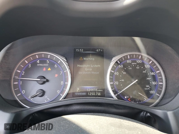 2017 Infiniti Q50 Premium with VIN JN1EV7AP8HM741726, listed as a Copart auction lot 60246915 with 124,696 mi miles and Salvage title. Bid and sale history available at DreamBid. Image 9.
