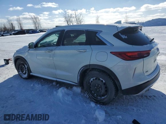2020 Infiniti QX50 Luxe with VIN 3PCAJ5M33LF114454, listed as a Copart auction lot 42138825 with 83,663 mi miles and Non repairable. Bid and sale history available at DreamBid. Image 2.
