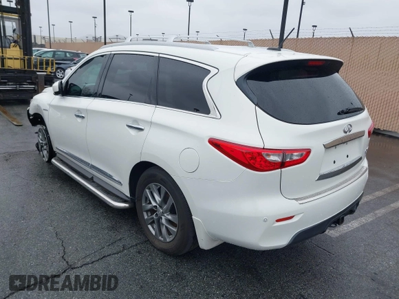 2014 Infiniti QX60 Hybrid with VIN 5N1CL0MM6EC519749, listed as a IAAI auction lot 41470769 with 153,766 mi miles and . Bid and sale history available at DreamBid. Image 3.