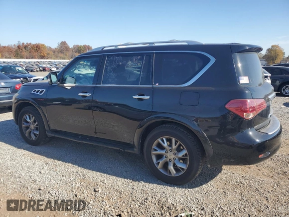 2012 Infiniti QX56 7-passenger with VIN JN8AZ2NE0C9020280, listed as a Copart auction lot 76910394 with 149,414 mi miles and Salvage Title. Bid and sale history available at carsss.com. Image 2.