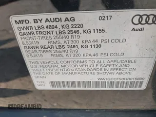 2017 Audi Q3 Prestige z VIN WA1GCCFS0HR015809, wystawiony jako IAAI lot #42405089 z przebiegiem 111 565 mil mil oraz . Historia ofert i sprzedaży dostępna na DreamBid. Obrazek 9.