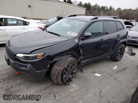 2022 Jeep Cherokee Trailhawk with VIN 1C4PJMBX3ND502322, listed as a Copart auction lot 85561444 with 57,630 mi miles and Salvage Title. Bid and sale history available at carsss.com. Image 1.