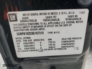 2003 Chevrolet Suburban Z71 with VIN 3GNFK16Z53G187310, listed as a Copart auction lot 51838245 with 278,585 mi miles and Salvage Title. Bid and sale history available at carsss.com. Image 13.