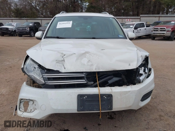2017 Volkswagen Tiguan Wolfsburg Edition with VIN WVGRV7AX5HK019734, listed as a IAAI auction lot 41391911 with 123,005 mi miles and . Bid and sale history available at DreamBid. Image 6.