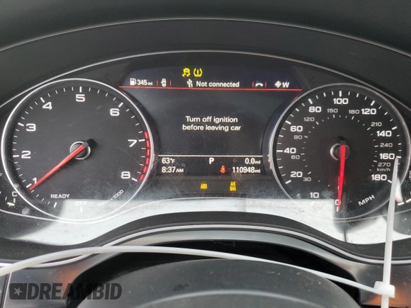 2016 Audi A6 2.0T Premium Plus with VIN WAUDFAFC2GN182396, listed as a Copart auction lot 81040024 with 110,948 mi miles and Salvage Title. Bid and sale history available at carsss.com. Image 9.