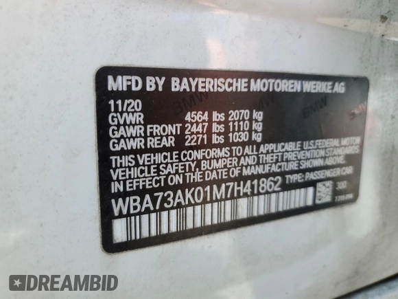 2021 BMW 2 Series 228i xDrive z VIN WBA73AK01M7H41862, wystawiony jako Copart lot #63047535 z przebiegiem 77 652 mil mil oraz Szkoda całkowita • Salvage title. Historia ofert i sprzedaży dostępna na DreamBid. Obrazek 12.