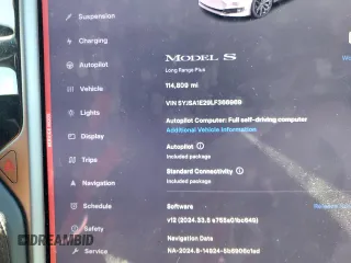 2020 Tesla Model S Long Range с VIN 5YJSA1E29LF366969, выставлен на аукционе Copart как лот 88164585 с пробегом 114 809 миль миль и Списание • Salvage title. История ставок и продаж доступна на DreamBid. Изображение 9.