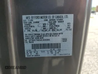 2004 Ford F-150 XL with VIN 2FTRX17W54CA32203, listed as a Copart auction lot 61666385 with Not provided miles and Salvage title. Bid and sale history available at DreamBid. Image 12.